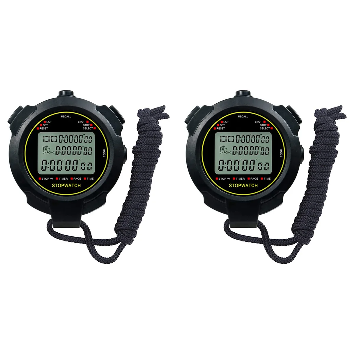 2X Digital Sports Stopwatch, 10Lap /Split Memory Stopwatch Count Down Timer, Display Waterproof 12/24 Hour Clock
2X Digital Sports Stopwatch, 10Lap /Split Memory Stopwatch Count Down Timer, Display Waterproof 12/24 Hour Clock