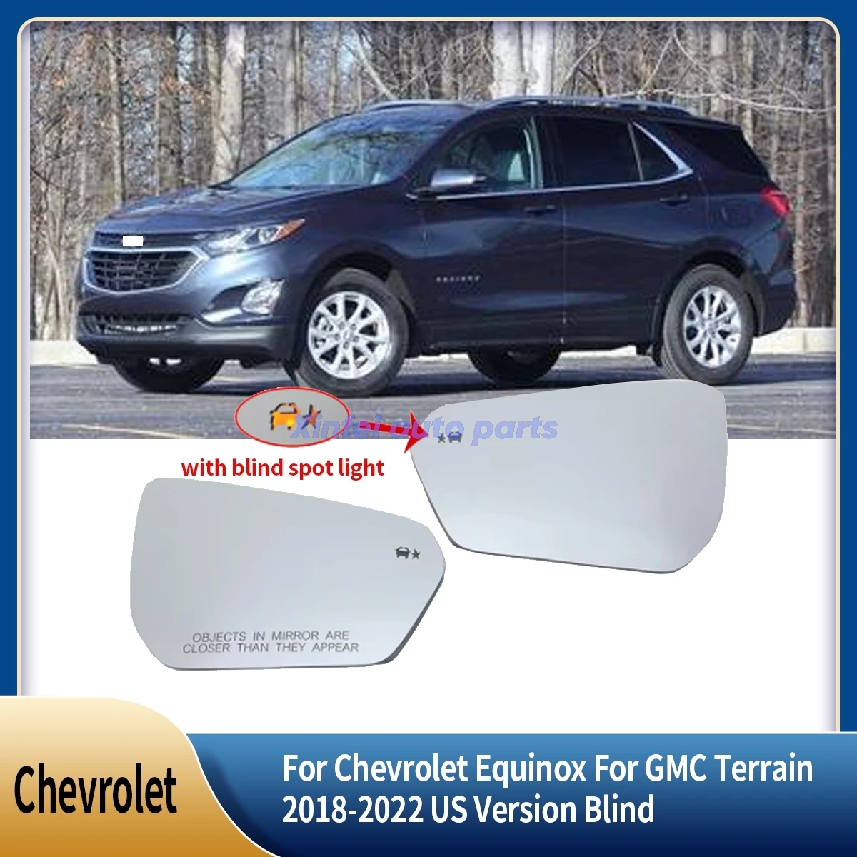 Side Mirror Glass Lens Cover For Chevrolet Equinox For GMC Terrain 2018-2022 US Version Blind Spot Light Door Mirror Accessories
Side Mirror Glass Lens Cover For Chevrolet Equinox For GMC Terrain 2018-2022 US Version Blind Spot Light Door Mirror Accessories