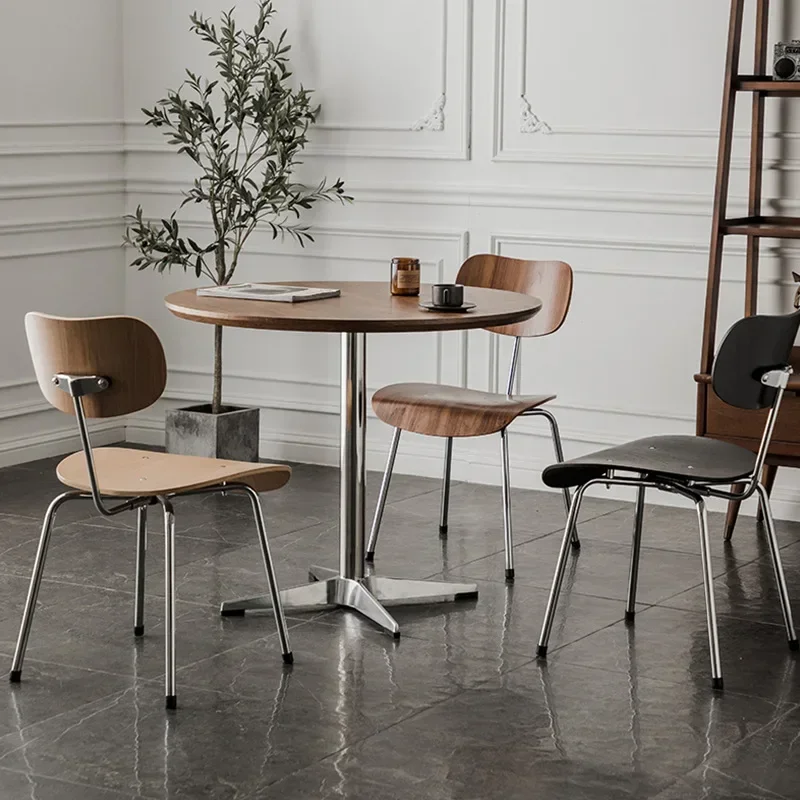 Modern Minimalist Restaurant Leisure Backrest Chair Stainless Steel Leisure Curved Wooden Chair For Household Use Dining Stool
Modern Minimalist Restaurant Leisure Backrest Chair Stainless Steel Leisure Curved Wooden Chair For Household Use Dining Stool