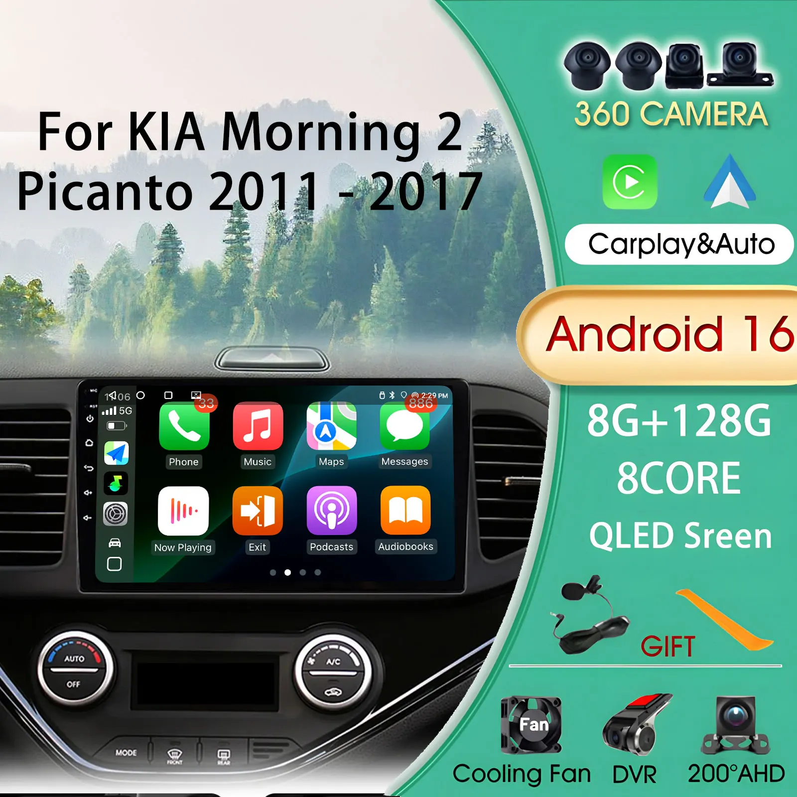 Autoradio Car Stereo Android13 For KIA PICANTO Morning 2011-2016 Multimedia Automotive Carplay Android Auto Wireless WIFI GPS
Autoradio Car Stereo Android13 For KIA PICANTO Morning 2011-2016 Multimedia Automotive Carplay Android Auto Wireless WIFI GPS