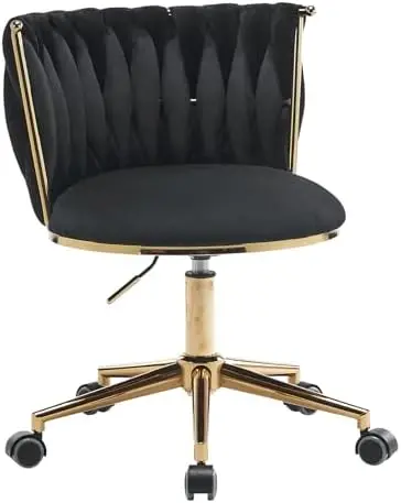 Velvet Office Desk Chair with Hand Woven Back, 360° Swivel & Height Adjustable Task Chair, Makeup Chair, Computer Chair, Living
Velvet Office Desk Chair with Hand Woven Back, 360° Swivel & Height Adjustable Task Chair, Makeup Chair, Computer Chair, Living