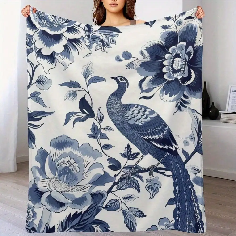 Luxurious Chinese Style Flannel Blanket, Peacock And Floral Pattern - Comfortable, Double-Sided, All-Season Decorative Blanket,
Luxurious Chinese Style Flannel Blanket, Peacock And Floral Pattern - Comfortable, Double-Sided, All-Season Decorative Blanket,