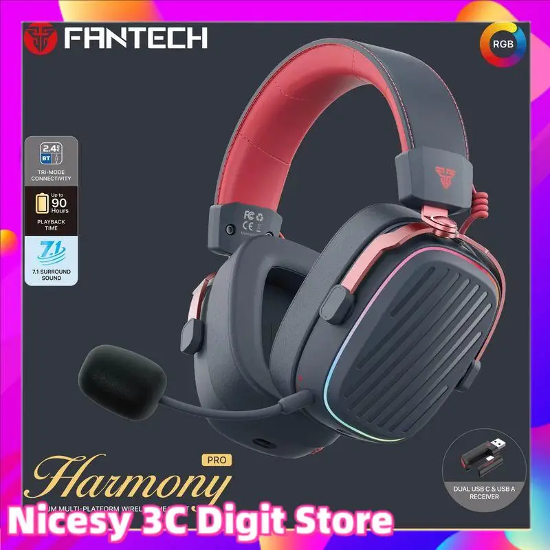 FANTECH Harmony pro WHG02P Wireless Headset witch Microphone ENC Active Noise-cancelling DIY Macro Wireless Mode for PC PS5
FANTECH Harmony pro WHG02P Wireless Headset witch Microphone ENC Active Noise-cancelling DIY Macro Wireless Mode for PC PS5