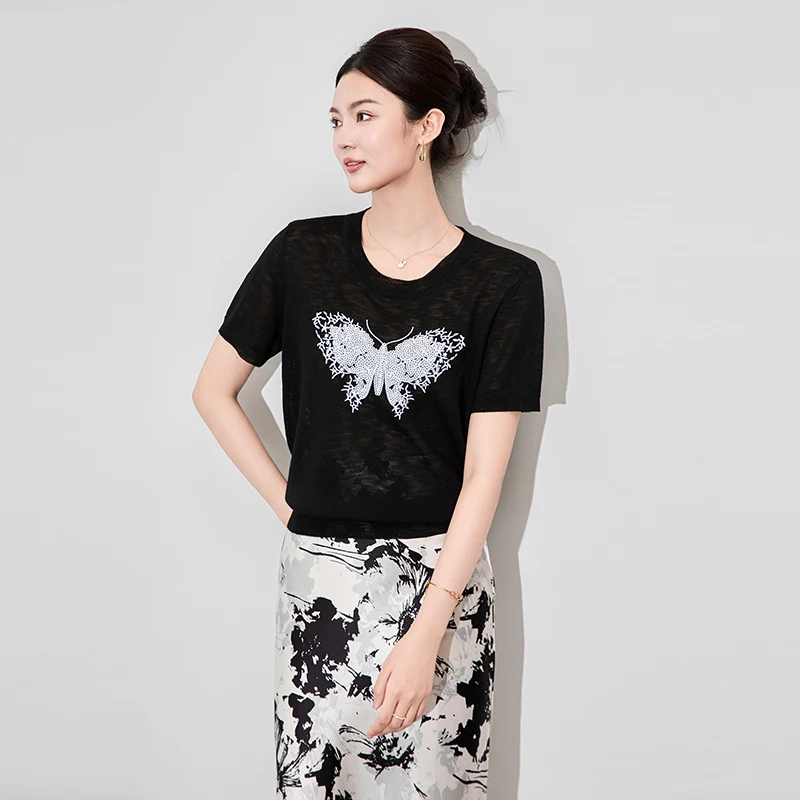 2025 New Tencel-Linen Blouse Dense Knit Butterfly Bead Embroidery Lightweight Summer Casual Knitwear Everyday Elegance
2025 New Tencel-Linen Blouse Dense Knit Butterfly Bead Embroidery Lightweight Summer Casual Knitwear Everyday Elegance