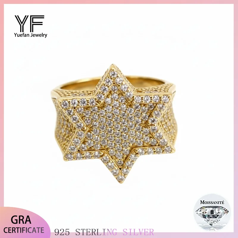 Luxurious hip-hop all-moissanite diamond ring for men S925 sterling silver five-pointed star jewelry men's gift
Luxurious hip-hop all-moissanite diamond ring for men S925 sterling silver five-pointed star jewelry men's gift