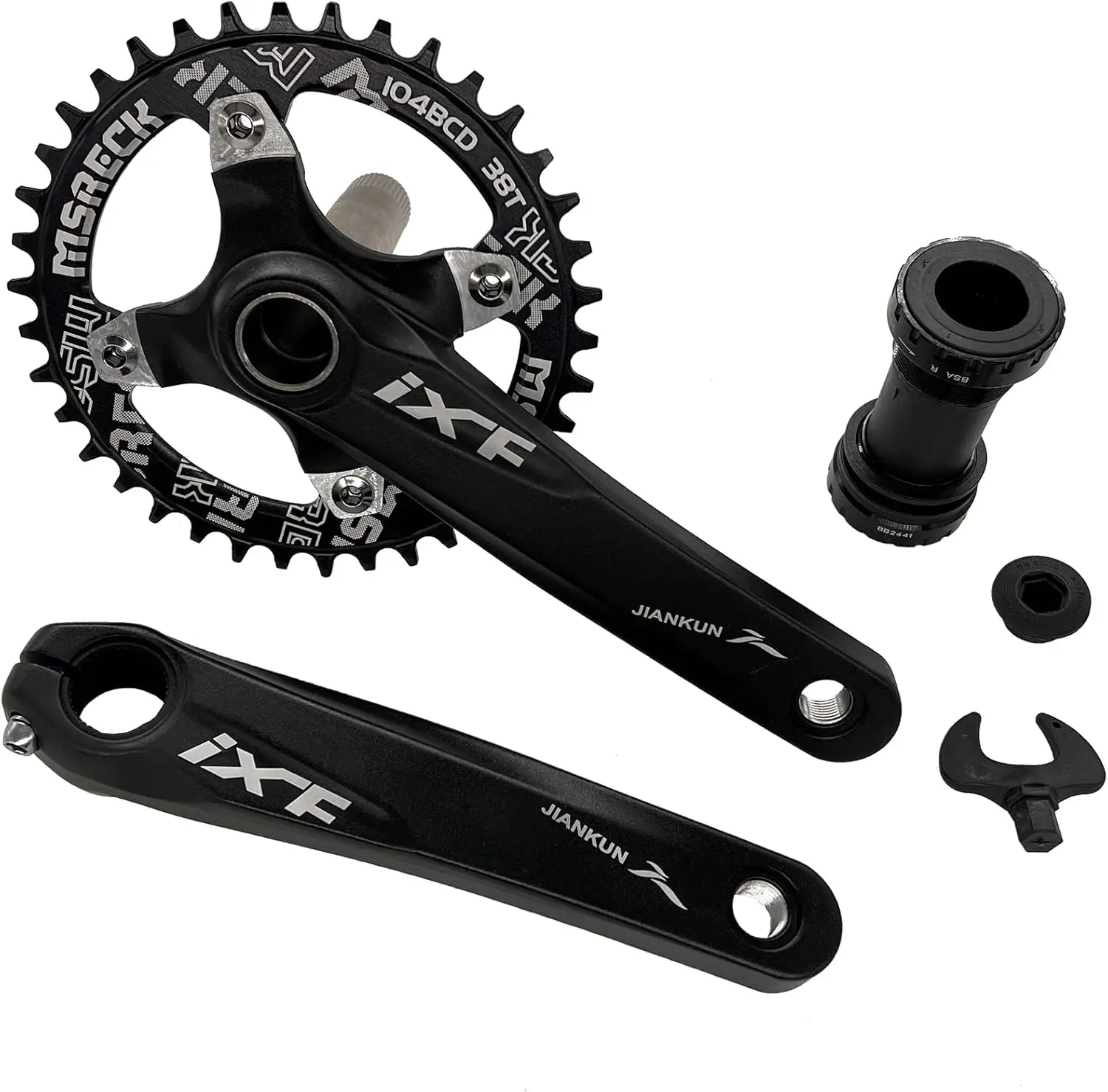 Bike Crank Arm Set Mountain Cranksets 170mm 104 BCD with Bottom Bracket Kit and Chainring Bolts for MTB BMX Road Bicyle, Compati
Bike Crank Arm Set Mountain Cranksets 170mm 104 BCD with Bottom Bracket Kit and Chainring Bolts for MTB BMX Road Bicyle, Compati