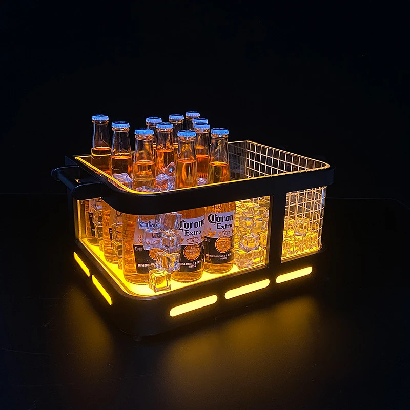 LED-lit double-layer iron ice bucket for bars, lounges, and KTVs, high aesthetic appeal, popular online, with ice pattern, cockt
LED-lit double-layer iron ice bucket for bars, lounges, and KTVs, high aesthetic appeal, popular online, with ice pattern, cockt