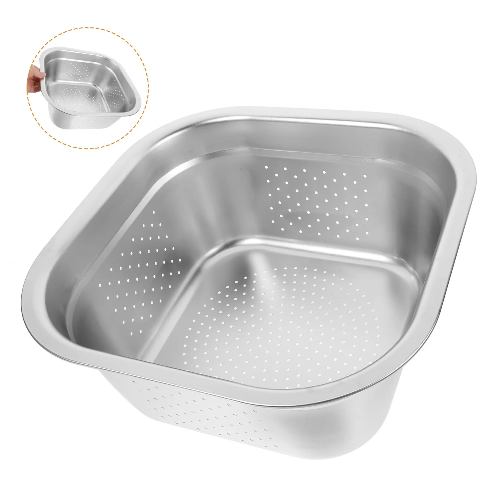 Многофункциональный дуршлаг из нержавеющей стали, большая емкость для кухни, мытье овощей и фруктов, металлическая раковина
Многофункциональный дуршлаг из нержавеющей стали, большая емкость для кухни, мытье овощей и фруктов, металлическая раковина