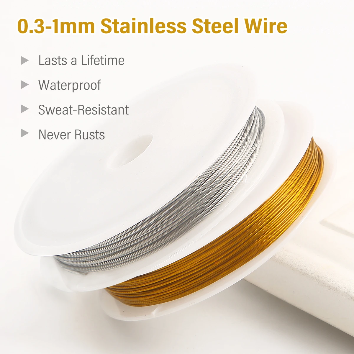 0.3-1mm Strong Stainless Steel Beading Wire for Jewelry Making DIY Bracelet Necklace Crafting
0.3-1mm Strong Stainless Steel Beading Wire for Jewelry Making DIY Bracelet Necklace Crafting