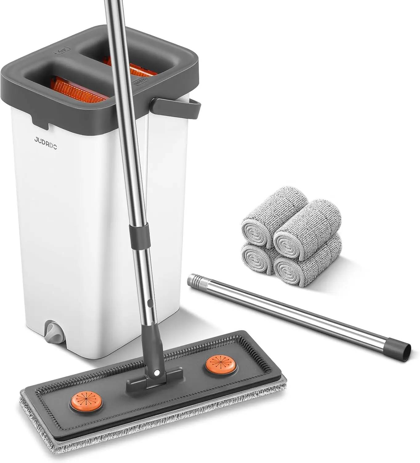 Mop and Bucket with Wringer Set for Home, 61" Flat Mop System for Floor and Window Cleaning with 4 Reusable Pads
Mop and Bucket with Wringer Set for Home, 61" Flat Mop System for Floor and Window Cleaning with 4 Reusable Pads