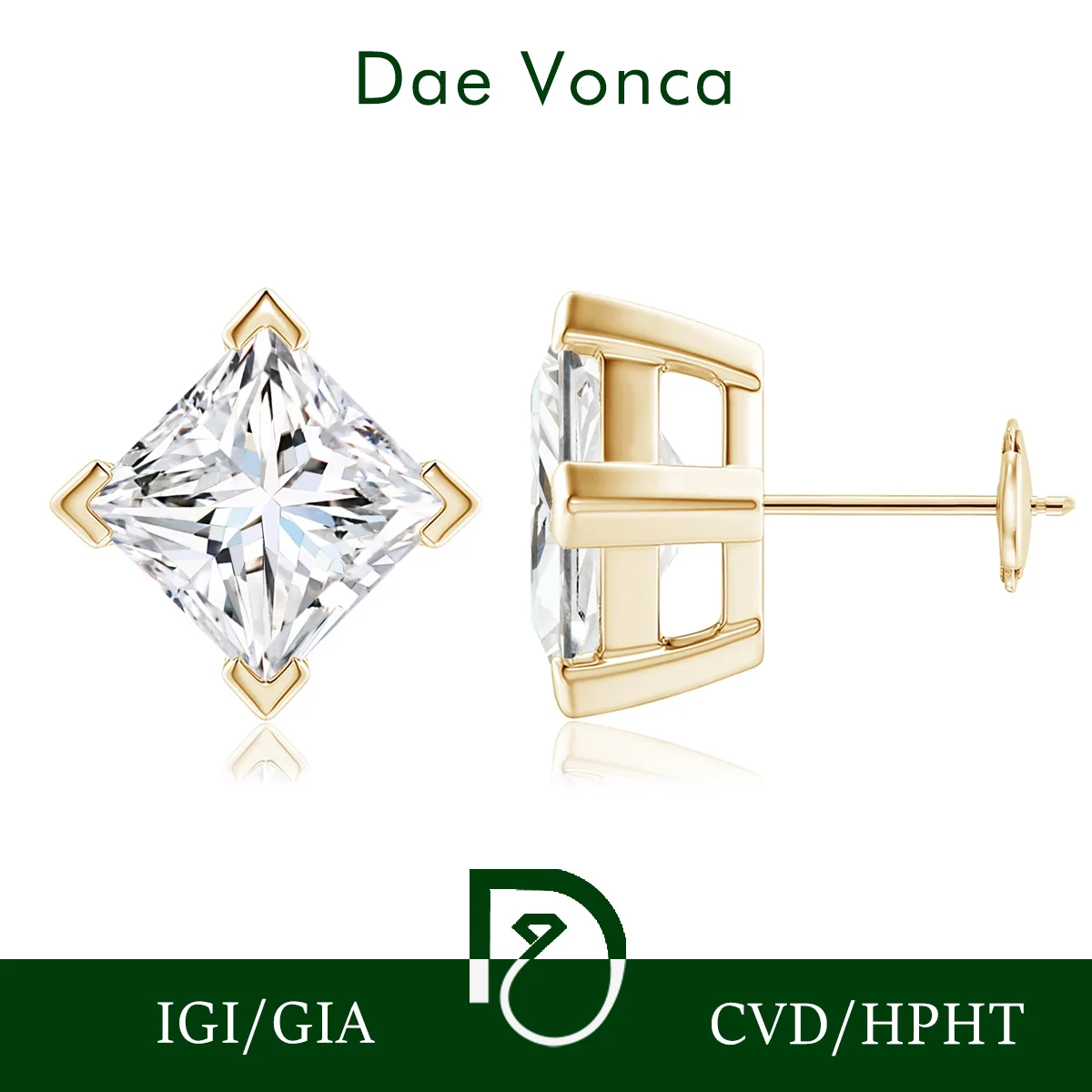 18K Gold 1-4CT Princess Cut Lab Grown Diamond Earrings IGI Certified 4 Prong Setting Yellow Gold Earrings for Women Fine Jewelry
18K Gold 1-4CT Princess Cut Lab Grown Diamond Earrings IGI Certified 4 Prong Setting Yellow Gold Earrings for Women Fine Jewelry