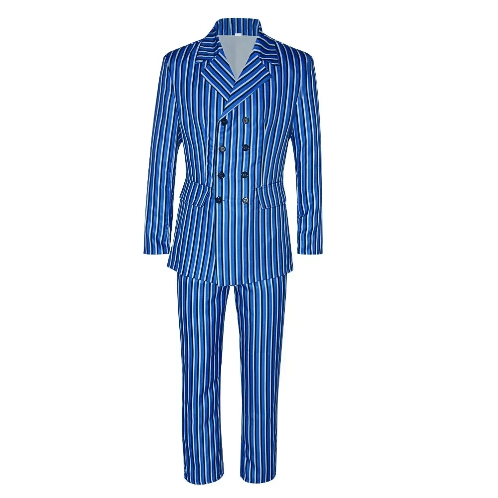 TV Play Doctors Who Season 14 Cosplay Costume Men's Blue Striped Suit Adult Performance Uniform Set Halloween Party Costumes
TV Play Doctors Who Season 14 Cosplay Costume Men's Blue Striped Suit Adult Performance Uniform Set Halloween Party Costumes