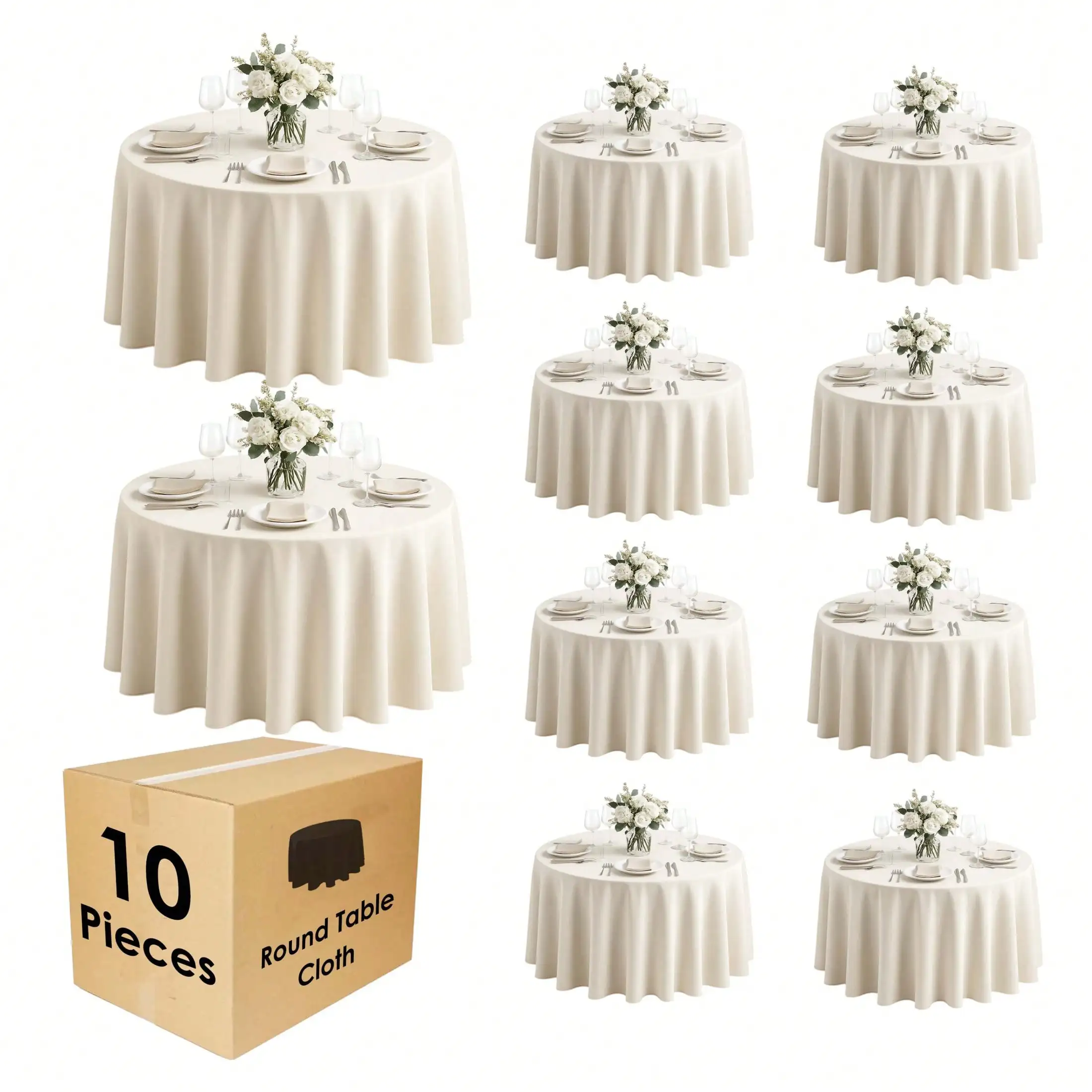 10 Pack Premium Tablecloth, Polyester Reusable And Washable Table Clothes, Polyester Fabric Table Covers For Wedding, Party, Ban
10 Pack Premium Tablecloth, Polyester Reusable And Washable Table Clothes, Polyester Fabric Table Covers For Wedding, Party, Ban