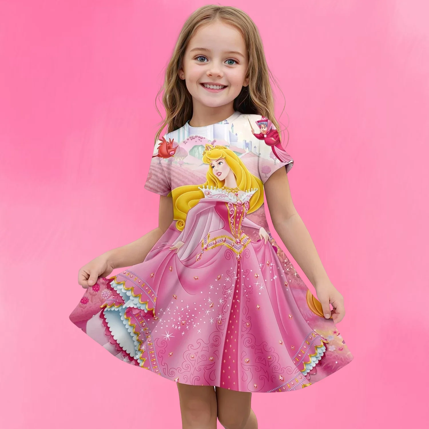 2025 Fashion Snow White Girl's Dress Disney Summer Short sleeved Dress Princess 3D Print Cute Children's Clothing Party Tops
2025 Fashion Snow White Girl's Dress Disney Summer Short sleeved Dress Princess 3D Print Cute Children's Clothing Party Tops
