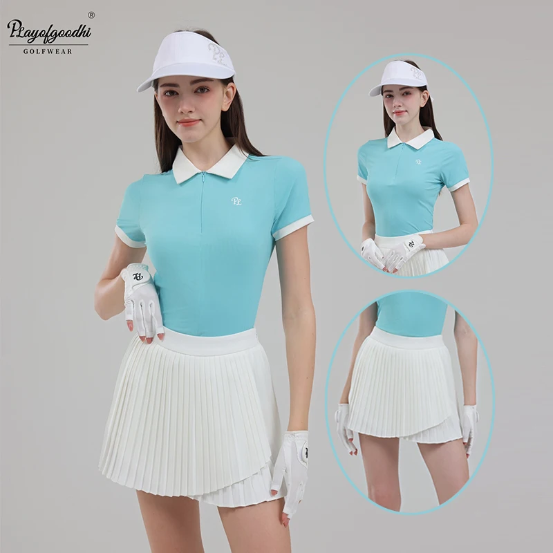 PL Golf Женская футболка с коротким рукавом Новая летняя спортивная рубашка-поло с воротником на молнии Женская спортивная тонкая плиссированная юбка XS-XL
PL Golf Женская футболка с коротким рукавом Новая летняя спортивная рубашка-поло с воротником на молнии Женская спортивная тонкая плиссированная юбка XS-XL