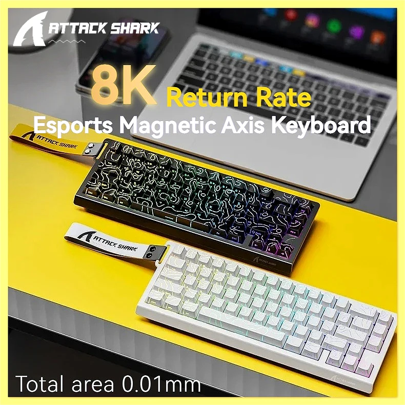 ATTACK SHARK X68HE Esports Клавиатура с магнитной осью, проводная клавиатура с боковым креплением, 8k с низкой задержкой, точность 0,01 мм RT, частота сканирования 128K 
ATTACK SHARK X68HE Esports Клавиатура с магнитной осью, проводная клавиатура с боковым креплением, 8k с низкой задержкой, точность 0,01 мм RT, частота сканирования 128K