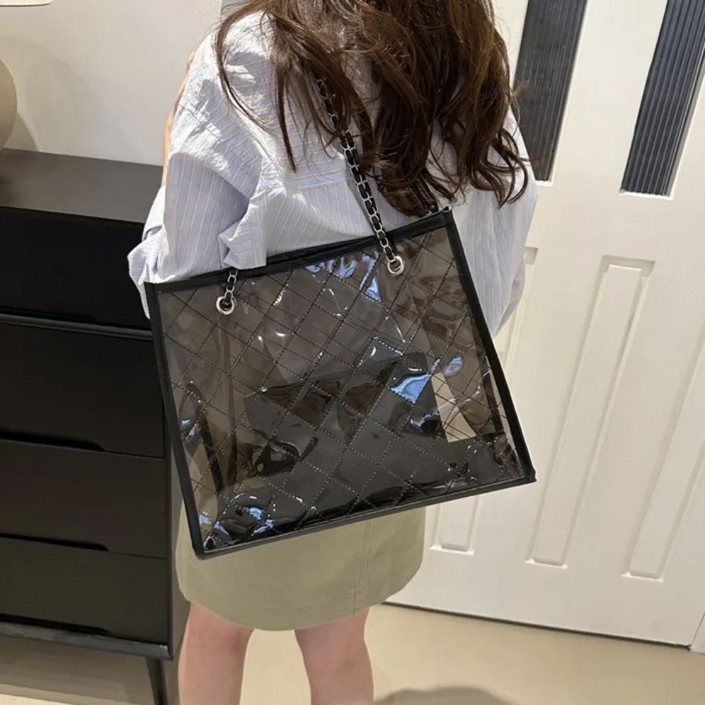 Large Capacity Transparent Shoulder Bag Korean Style Summer Waterproof Composite Bag Storage Underarm Bag Beach Portable Tote
Large Capacity Transparent Shoulder Bag Korean Style Summer Waterproof Composite Bag Storage Underarm Bag Beach Portable Tote
