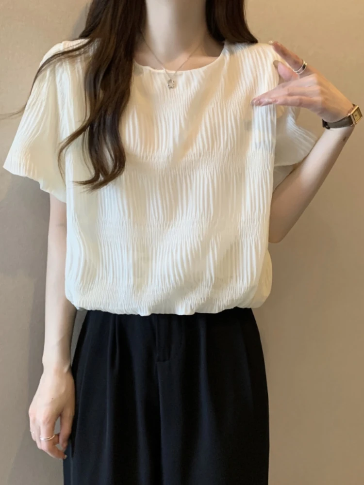 Sweet Short Bubble Sleeve Chiffon Top for Women Belly Covering Fashionable Summer Clothes plus Size Slimming Korean Style T-s...
Sweet Short Bubble Sleeve Chiffon Top for Women Belly Covering Fashionable Summer Clothes plus Size Slimming Korean Style T-s...
