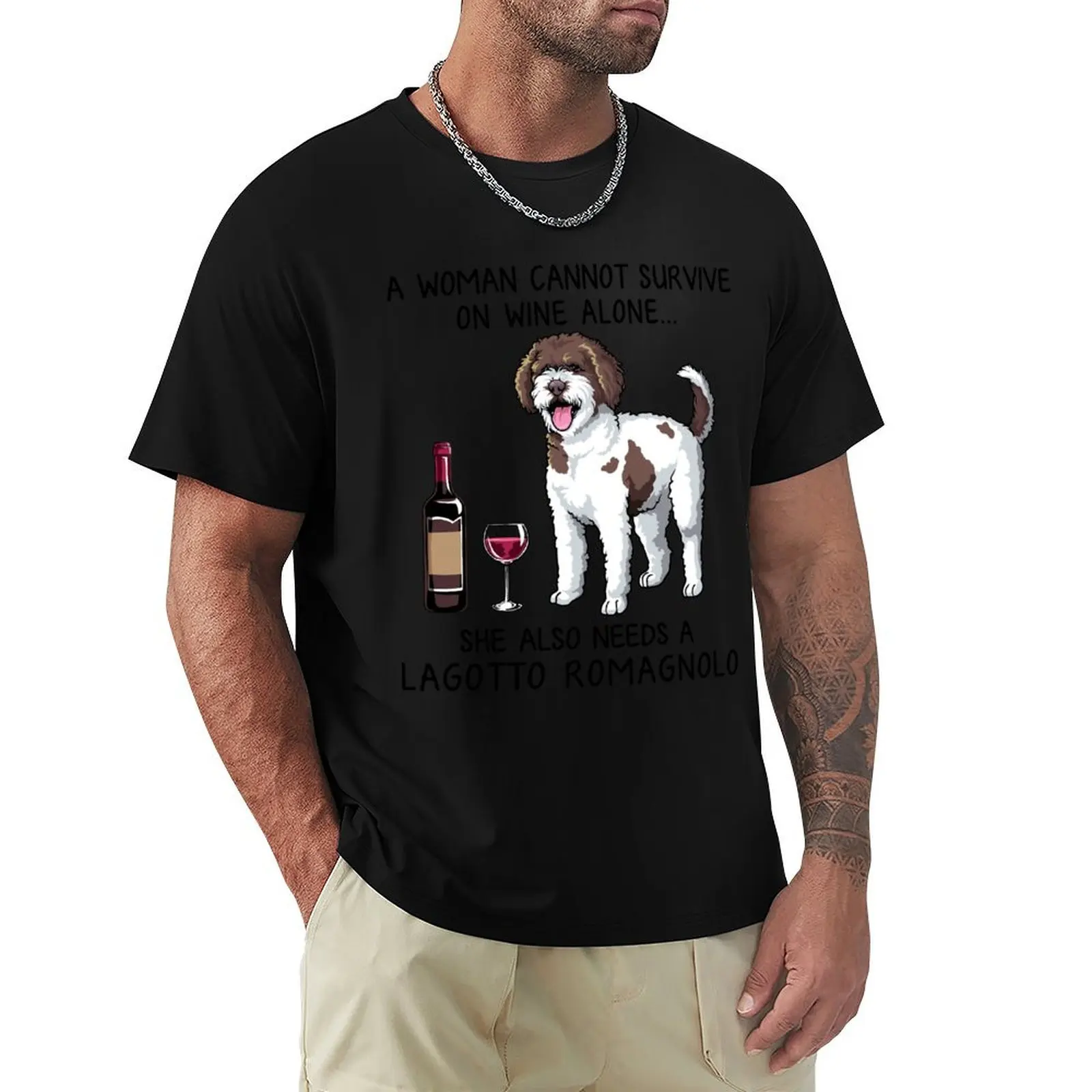 Lagotto Romagnolo dog and wine Funny gift for dog mom T-Shirt summer tops graphic shirts oversized t shirt tee shirts for men
Lagotto Romagnolo dog and wine Funny gift for dog mom T-Shirt summer tops graphic shirts oversized t shirt tee shirts for men