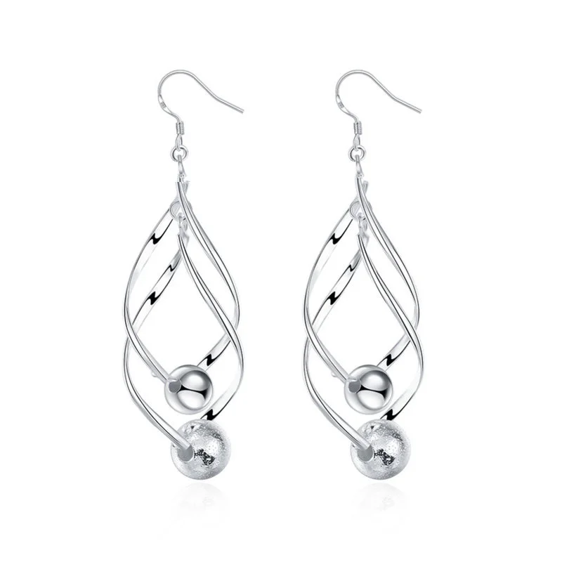 New 925 Sterling Silver 50MM Fine Tassel Beads Women Earrings For Fashion Charm Wedding Gift Jewelry Party
New 925 Sterling Silver 50MM Fine Tassel Beads Women Earrings For Fashion Charm Wedding Gift Jewelry Party