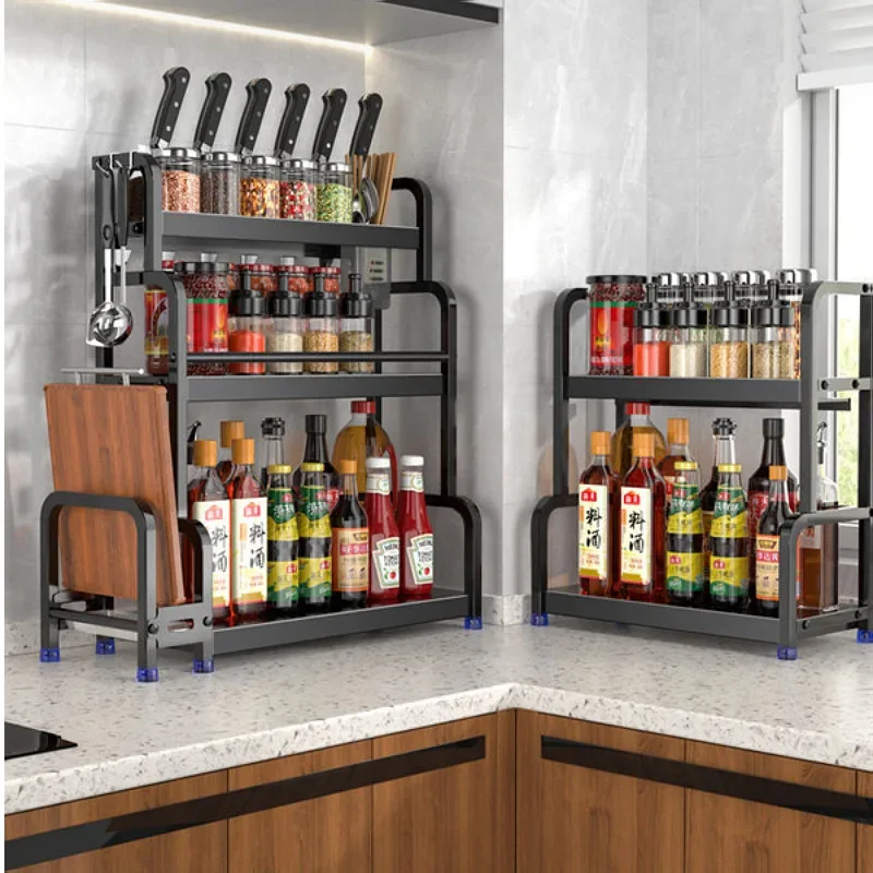 2/3Layer Kitchen Storage Shelf Stainless Steel Seasoning Jar Spice Storage Rack Chopsticks Knife Shelf Bar Organizer Accessories
2/3Layer Kitchen Storage Shelf Stainless Steel Seasoning Jar Spice Storage Rack Chopsticks Knife Shelf Bar Organizer Accessories