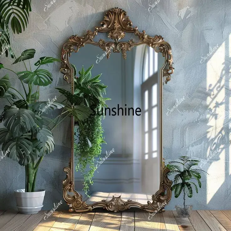 French retro floor-to-ceiling full-length mirror home engraved mirror
French retro floor-to-ceiling full-length mirror home engraved mirror