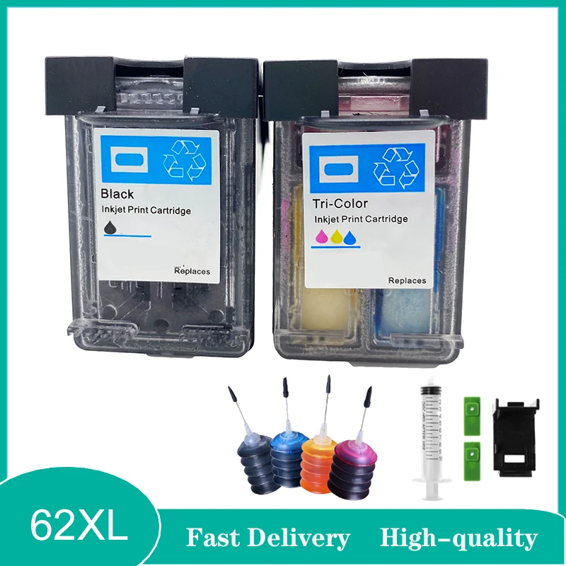 Vilaxh 62XL For HP 62 Refillable Replacement Ink Cartridge for HP Envy 5540 5640 7640 5646 5541 5740 5742 5745 200 250 62XL
Vilaxh 62XL For HP 62 Refillable Replacement Ink Cartridge for HP Envy 5540 5640 7640 5646 5541 5740 5742 5745 200 250 62XL