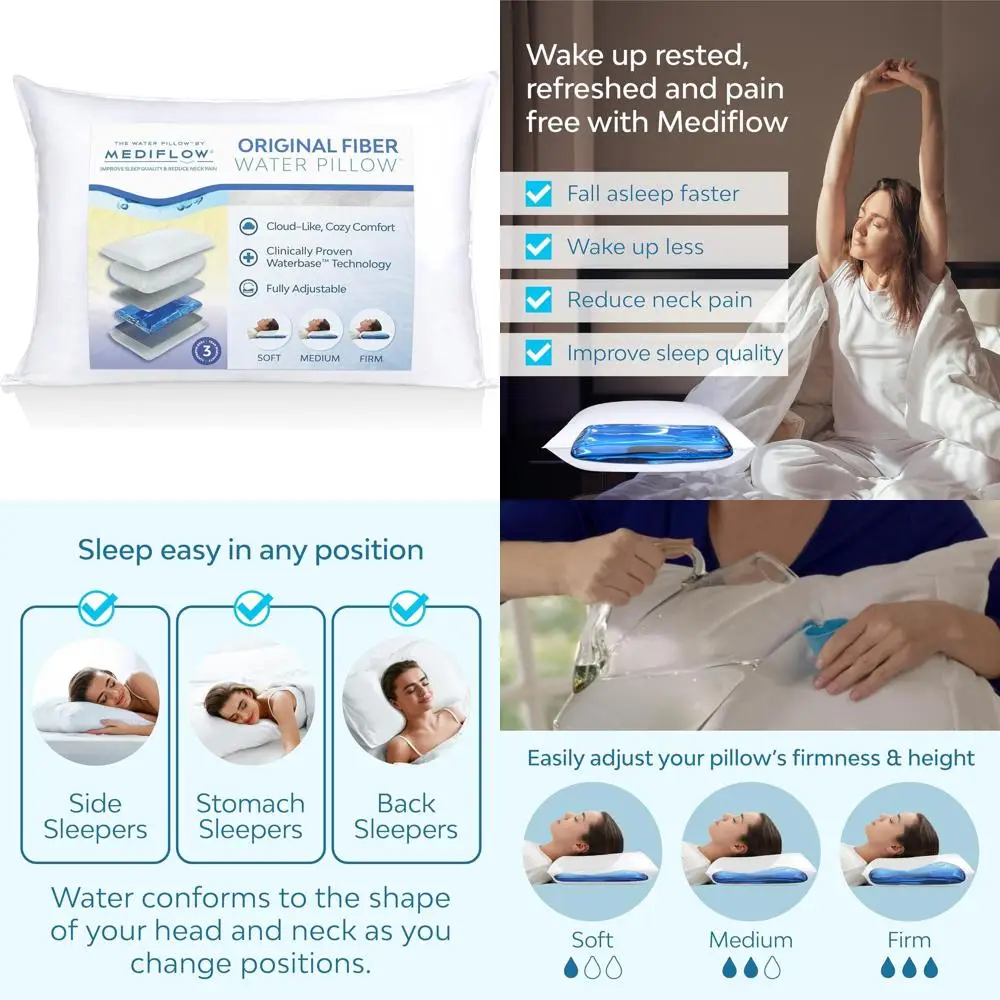 Original Fiber Water Pillow: Proven to Alleviate Neck Pain and Enhance Sleep, Ideal for Neck Support Seekers
Original Fiber Water Pillow: Proven to Alleviate Neck Pain and Enhance Sleep, Ideal for Neck Support Seekers
