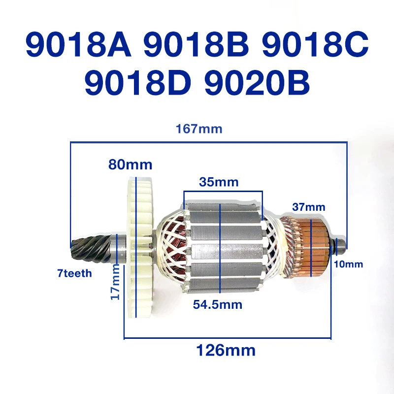 Rotor Armature Parts for Makita 9018A 9018B 9018C 9018D 9020B Electric Chain Saw 5teeth Armature Armature Anchor Replacement
Rotor Armature Parts for Makita 9018A 9018B 9018C 9018D 9020B Electric Chain Saw 5teeth Armature Armature Anchor Replacement