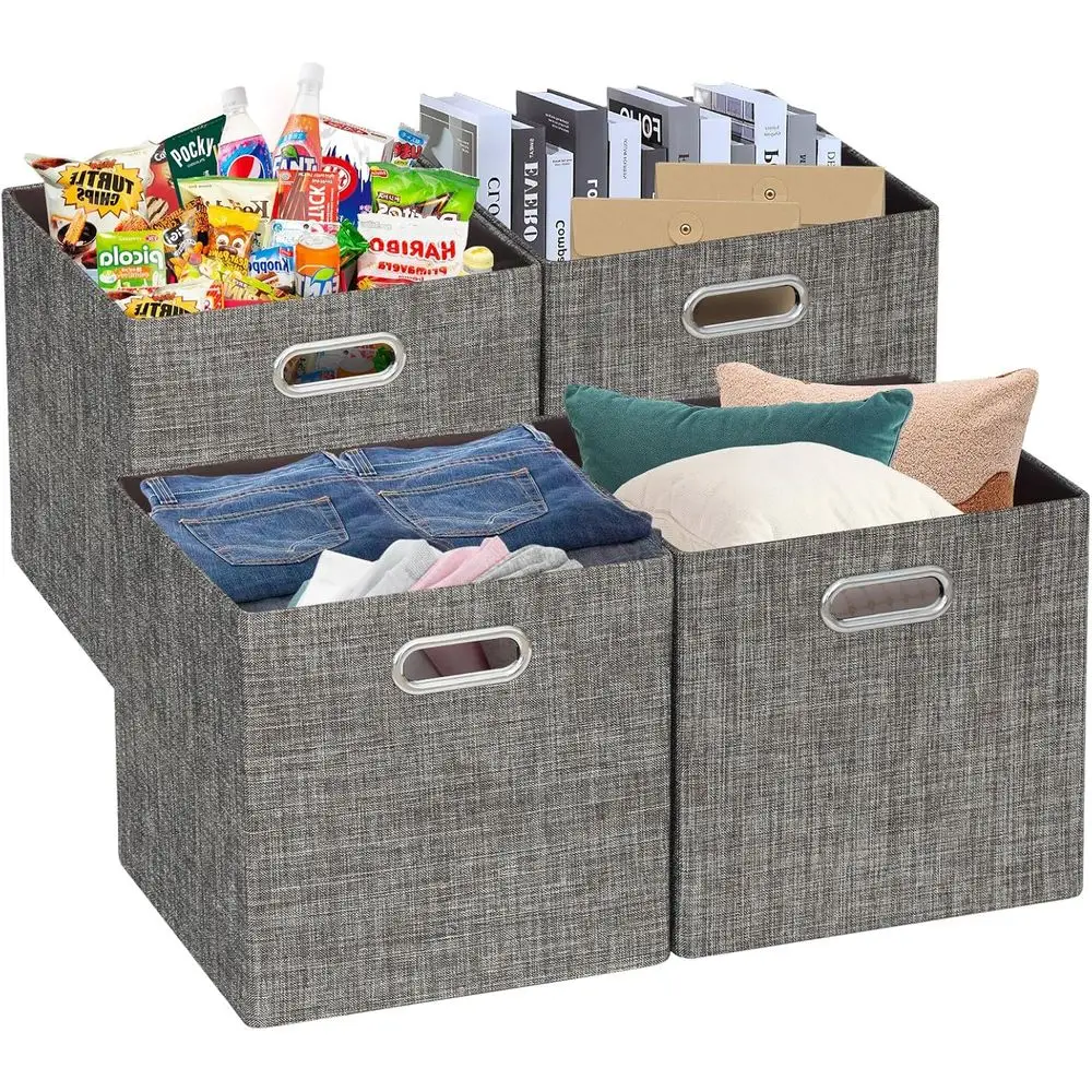 Storage Basket Bins, 13x13 Collapsible Storage Boxes Containers, Thick Fabric with Shimmer, 4pcs, Brown
Storage Basket Bins, 13x13 Collapsible Storage Boxes Containers, Thick Fabric with Shimmer, 4pcs, Brown