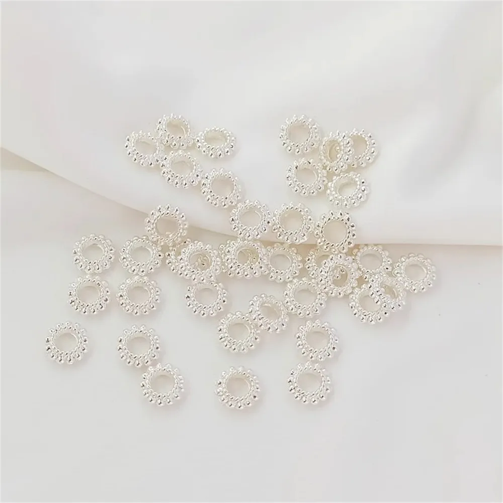 Thick Silver-plated Large Hole Polka Dot Round Spacer Beads, String-beads and Loose Beads Bracelet Necklace, DIY Handmade Jewelr
Thick Silver-plated Large Hole Polka Dot Round Spacer Beads, String-beads and Loose Beads Bracelet Necklace, DIY Handmade Jewelr