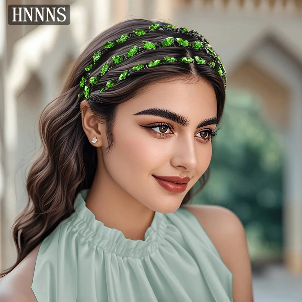 HNNNS Popular Bridal Hair Accessories Green Leaf Rhinestone Headband Three Layer Wide Headdress Elegant And Sweet Headpiece A133
HNNNS Popular Bridal Hair Accessories Green Leaf Rhinestone Headband Three Layer Wide Headdress Elegant And Sweet Headpiece A133