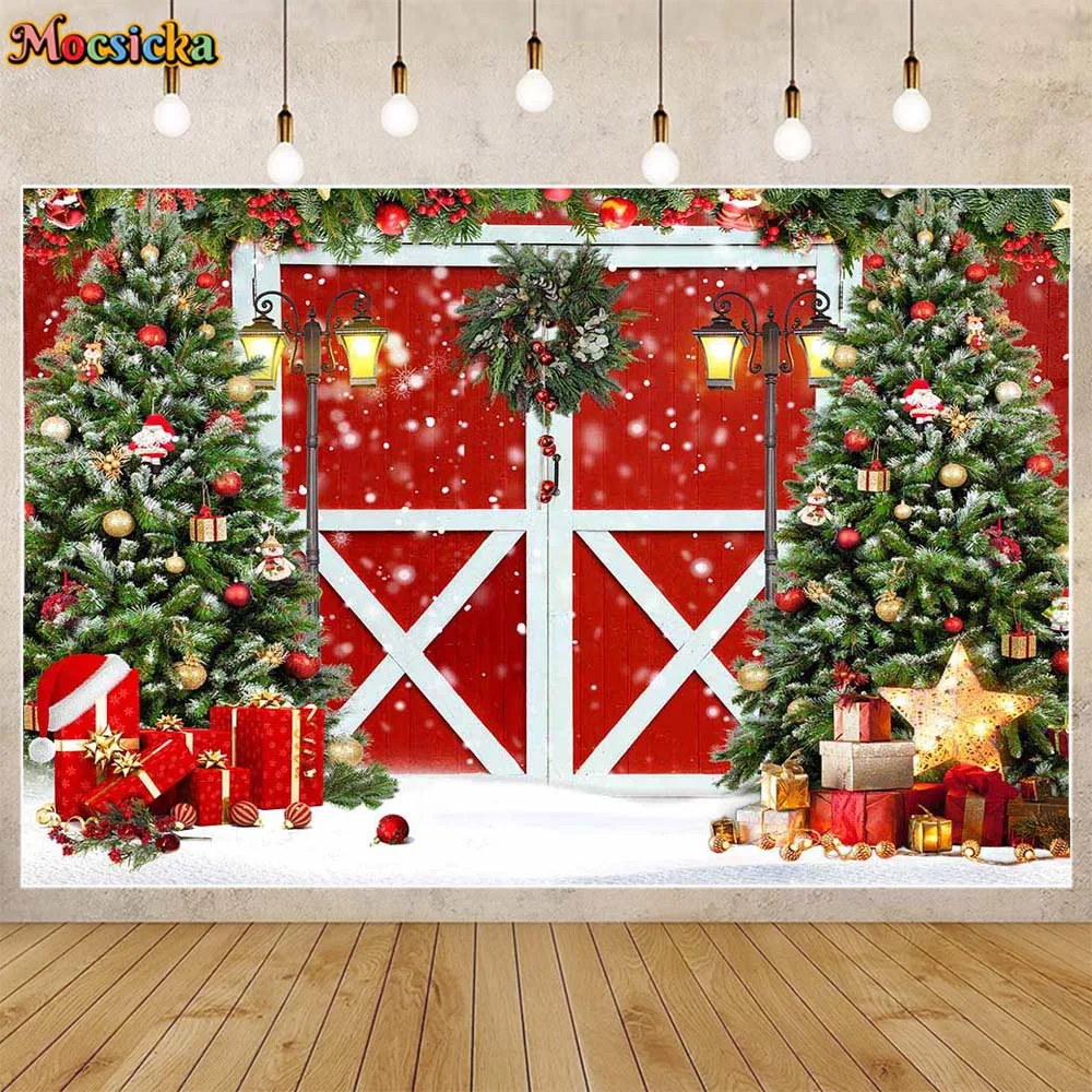 Mocsicka Red Wooden Door Christmas Photography Backdrops Xmas Tree Gifts Wreath Snowfield Child Portrait Background Photo Studio
Mocsicka Red Wooden Door Christmas Photography Backdrops Xmas Tree Gifts Wreath Snowfield Child Portrait Background Photo Studio