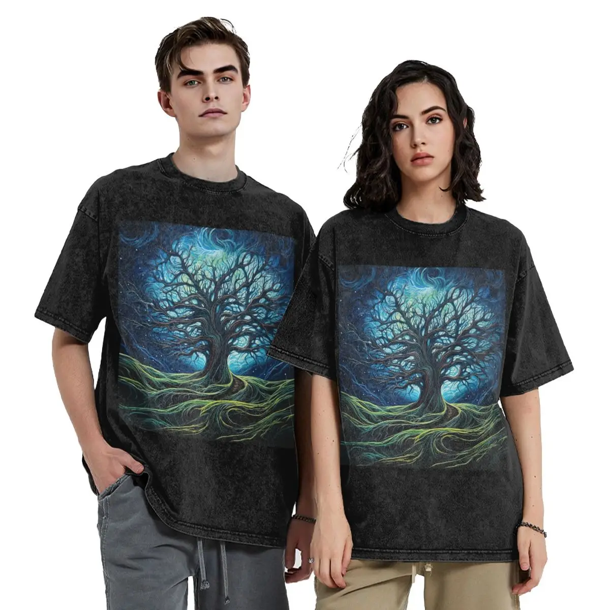 Streetwear T-Shirts Magic Green Tree Washed T Shirt Short Sleeve Hip Hop T-Shirt Tops Tees for Men Women
Streetwear T-Shirts Magic Green Tree Washed T Shirt Short Sleeve Hip Hop T-Shirt Tops Tees for Men Women