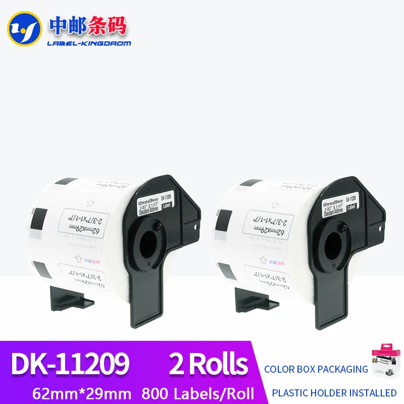 2 рулона, совместимая этикетка DK-11209, 62 мм * 29 мм, 800 шт. для термопринтера Brother QL-700/800/1060/1100, все в комплект входит пластиковый держатель
2 рулона, совместимая этикетка DK-11209, 62 мм * 29 мм, 800 шт. для термопринтера Brother QL-700/800/1060/1100, все в комплект входит пластиковый держатель