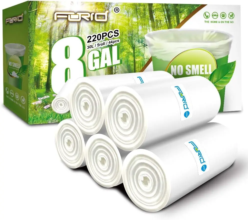 8 Gallon Clear Trash Bags 30L 220 Count for Kitchen Office Bathroom
8 Gallon Clear Trash Bags 30L 220 Count for Kitchen Office Bathroom