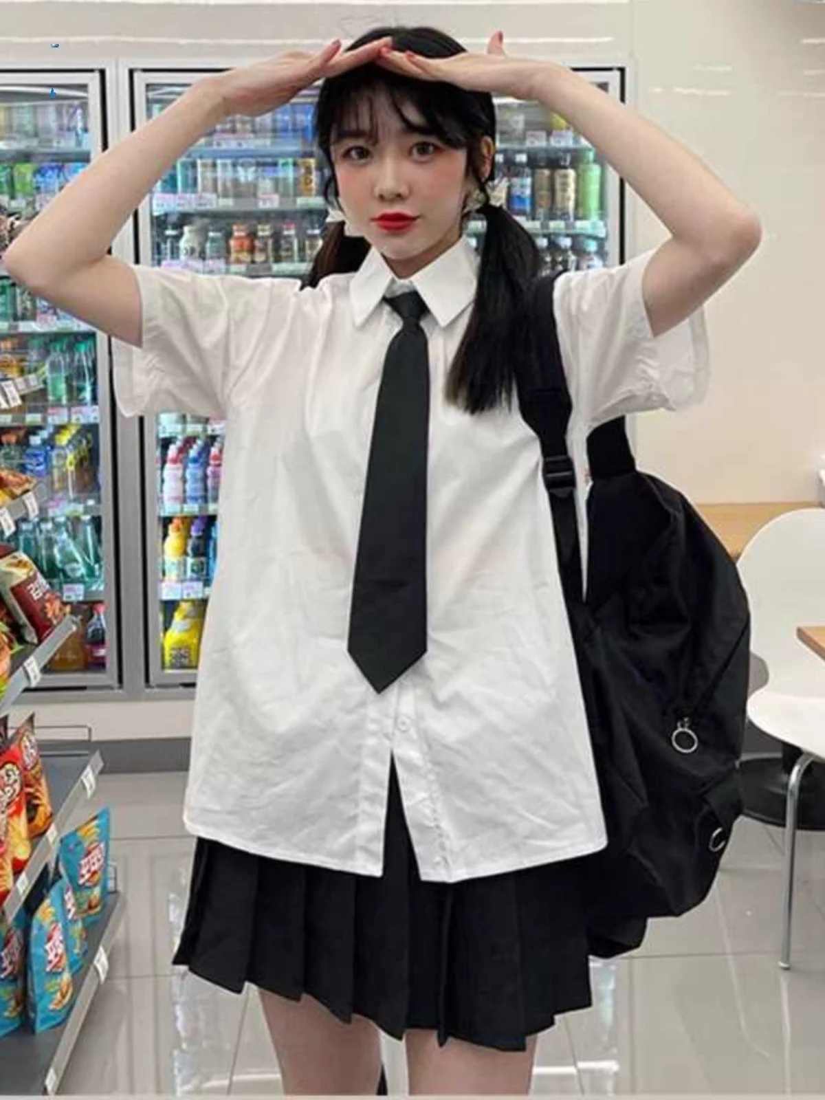 Loose Fit Short Sleeve Shirt with Tie College Style Basic White Summer Versatile Design JK Uniform Casual Business Commute
Loose Fit Short Sleeve Shirt with Tie College Style Basic White Summer Versatile Design JK Uniform Casual Business Commute