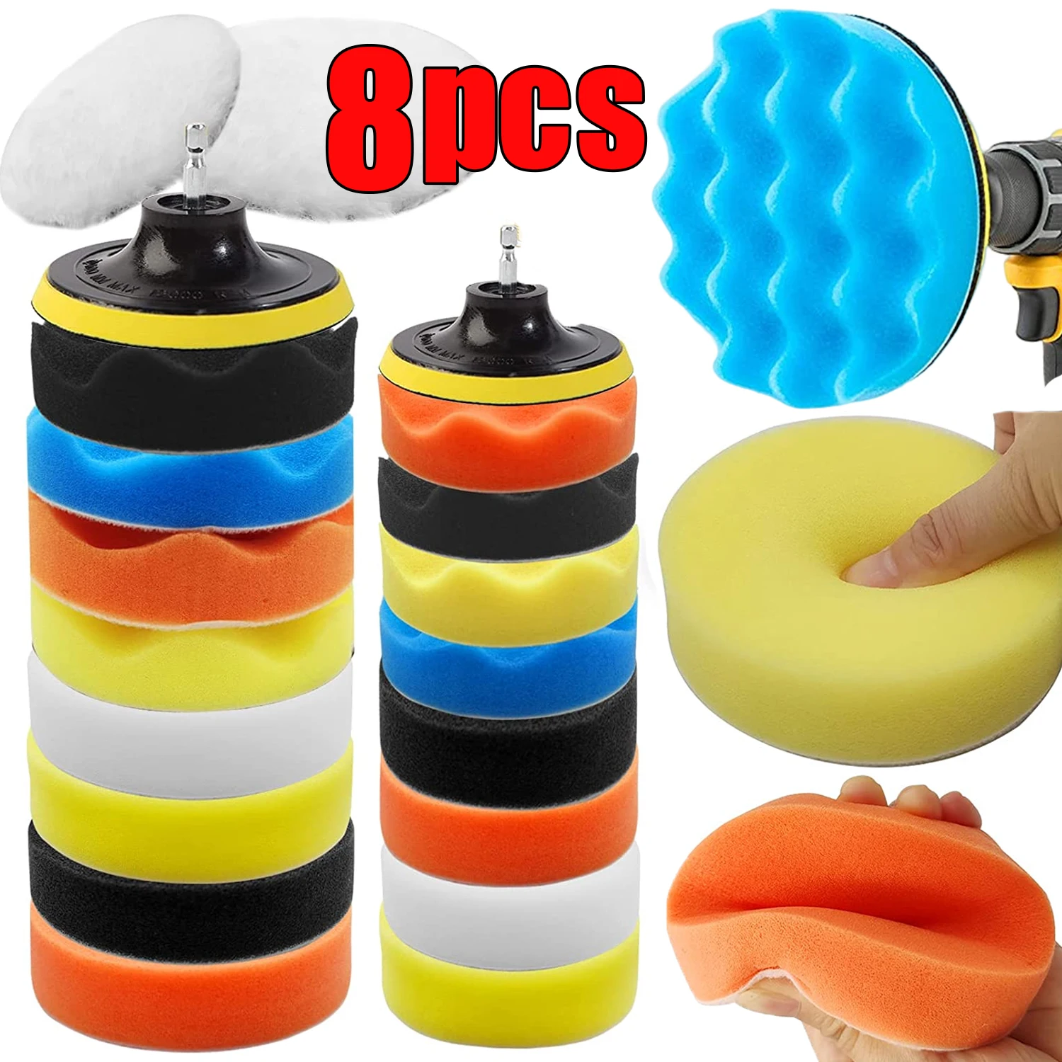 8Pcs Polishing Sponge Plate Set Plush Waxing Angle Grinding Cleaning Sponge Wheel Car Beauty Set Electric Drill Polishing
8Pcs Polishing Sponge Plate Set Plush Waxing Angle Grinding Cleaning Sponge Wheel Car Beauty Set Electric Drill Polishing
