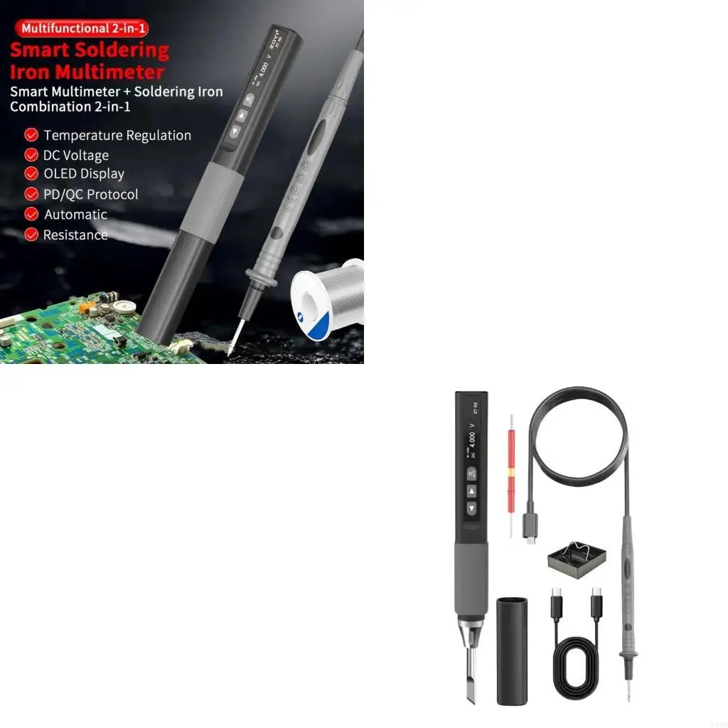 P82E Интеллектуальное паяльное железо 96W Quick Heat Portable Pen Springering Iron 100-450 ℃
P82E Интеллектуальное паяльное железо 96W Quick Heat Portable Pen Springering Iron 100-450 ℃