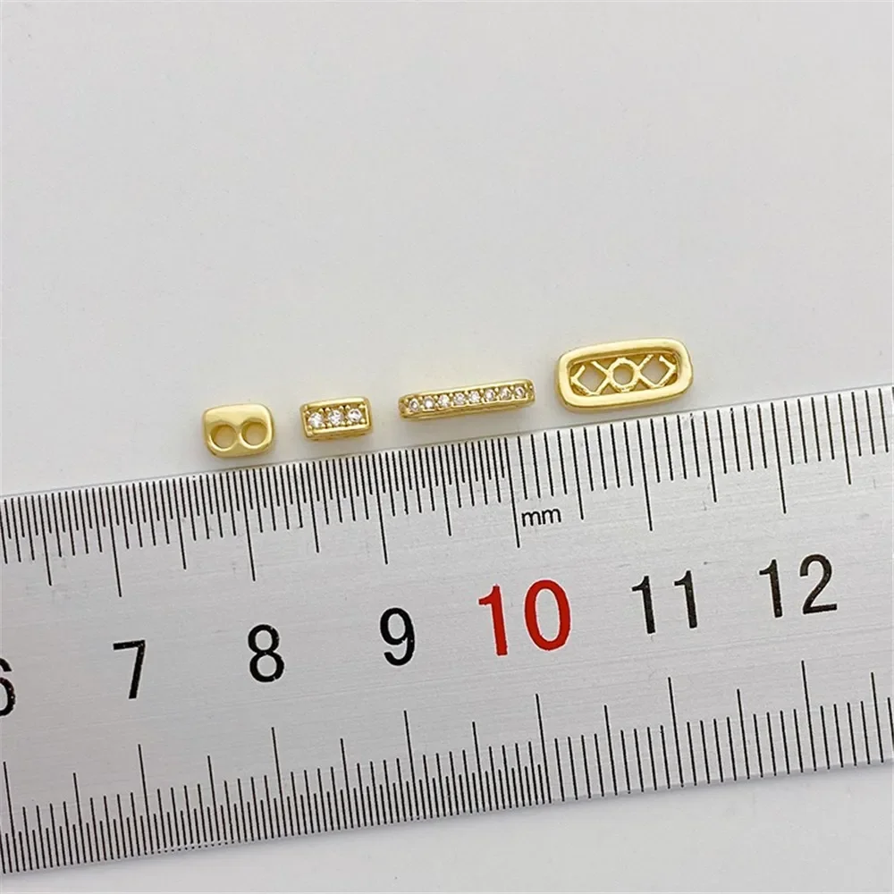 14K Bag Gold Inlaid Zircon Double Row Bracelet Pearl Spacer Double Hole Bead Spacer Material DIY Bracelet Jewelry Accessories
14K Bag Gold Inlaid Zircon Double Row Bracelet Pearl Spacer Double Hole Bead Spacer Material DIY Bracelet Jewelry Accessories