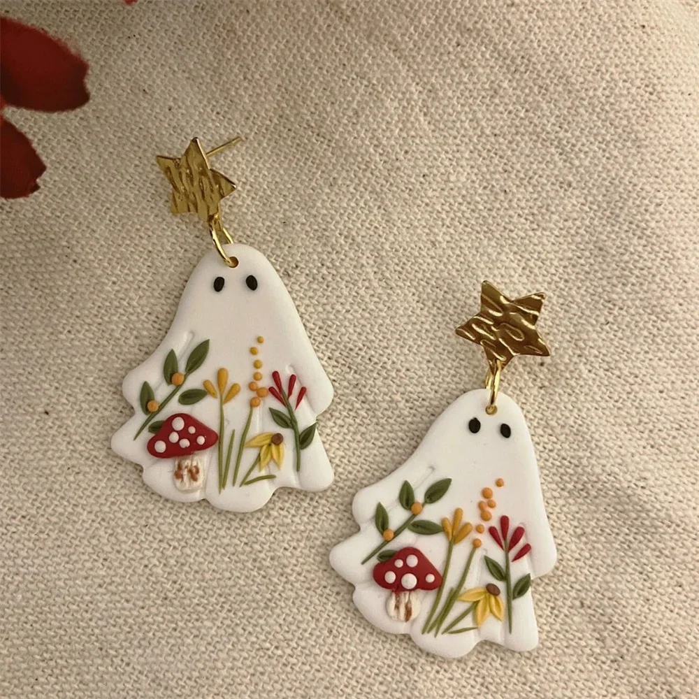 Punk Halloween Ghost Earrings Acrylic Cartoon Flower Drop Dangle Earring For Women Exquisite Polymer Clay Fashion Jewelry Gifts
Punk Halloween Ghost Earrings Acrylic Cartoon Flower Drop Dangle Earring For Women Exquisite Polymer Clay Fashion Jewelry Gifts