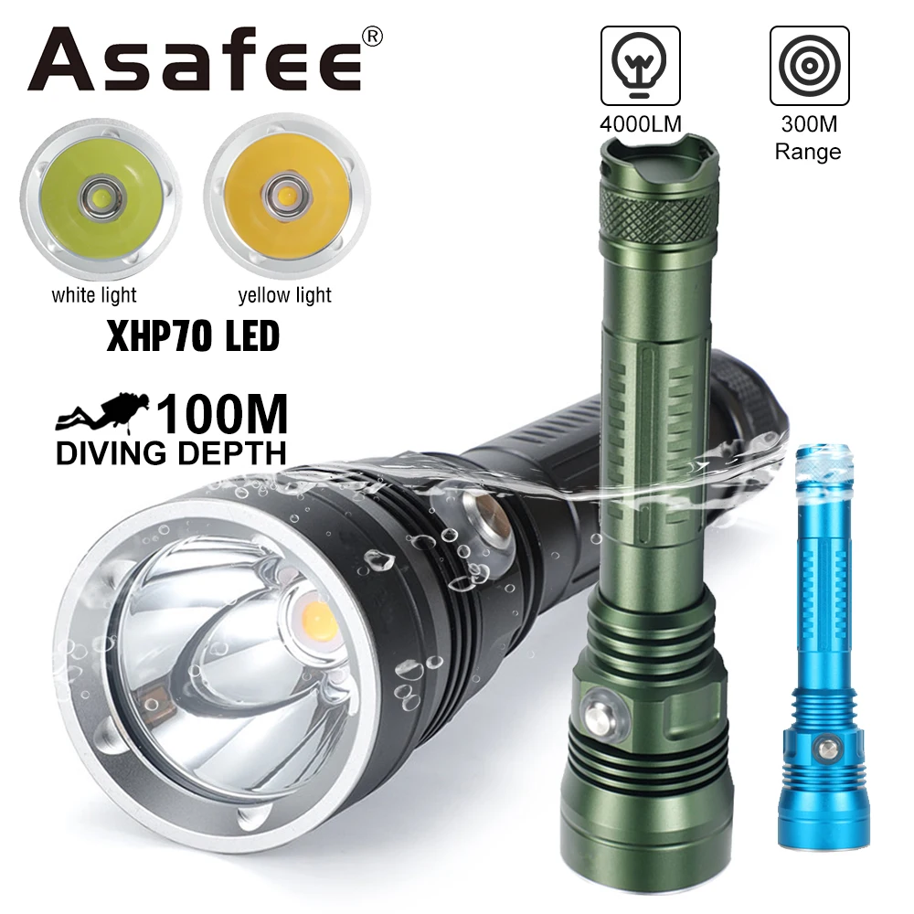Asafee A22 LED 4000LM Professional Diving Flashlight Powerful Spearfishing Lamp 100M Dept Scuba Dive Torch White/Yellow Light
Asafee A22 LED 4000LM Professional Diving Flashlight Powerful Spearfishing Lamp 100M Dept Scuba Dive Torch White/Yellow Light