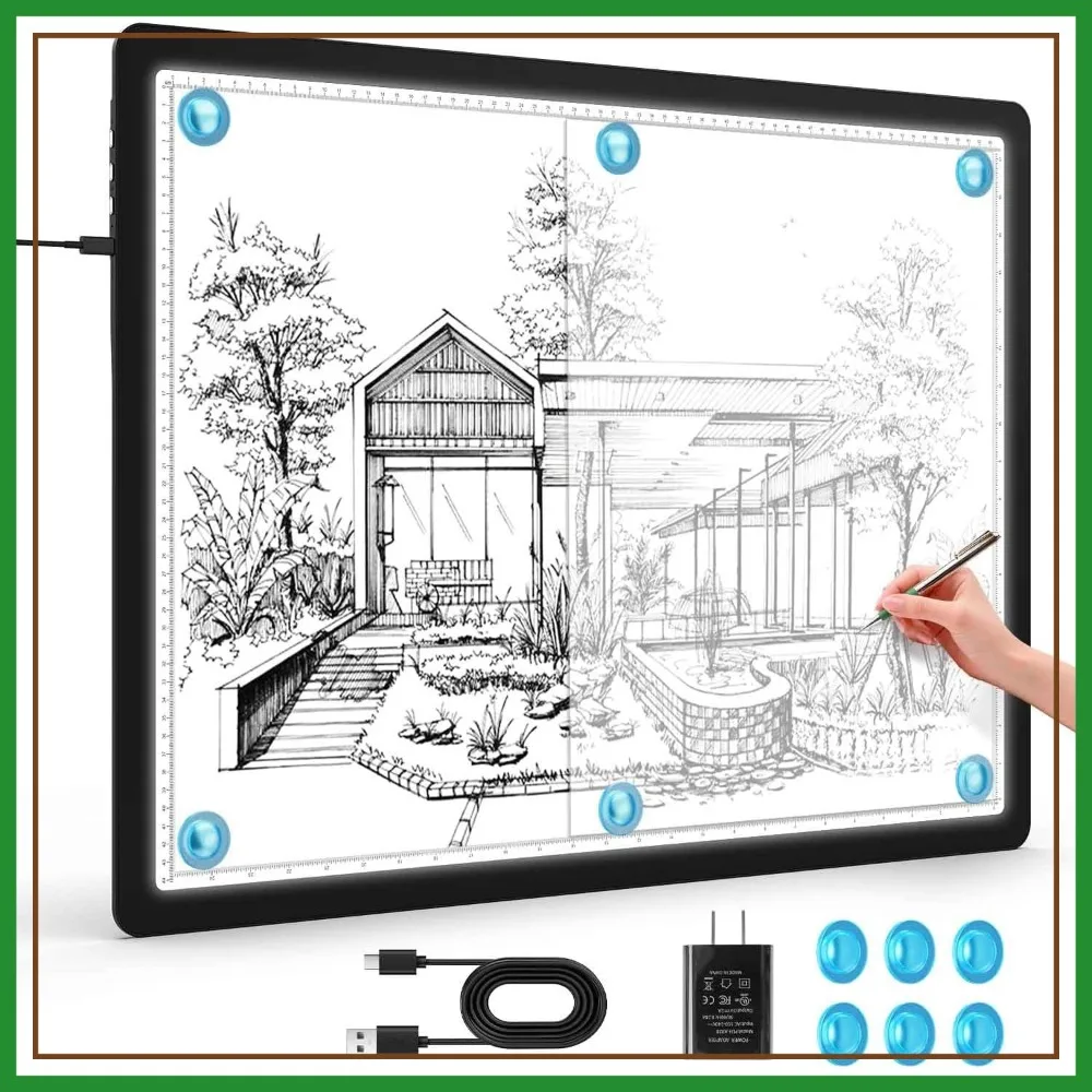 A2 (25.2" x 18.4") Artist Tracing Light Box Copy Table, Large Magnetic Light Pad with Physical Buttons & Adapter, 3-Color Dimmable Bright Light Board for Diamond Painting, Drawing, Sketching
A2 (25.2" x 18.4") Artist Tracing Light Box Copy Table, Large Magnetic Light Pad with Physical Buttons & Adapter, 3-Color Dimmable Bright Light Board for Diamond Painting, Drawing, Sketching