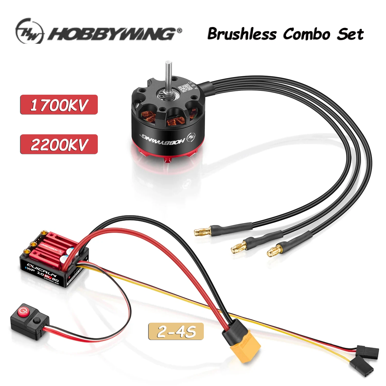 HobbyWing QuicRun Outer 3530 SL 1700KV/2200KV Brushless Motor WP 10BL80 80A ESC for 1/10 RC Remote Control Climbing Crawler Car
HobbyWing QuicRun Outer 3530 SL 1700KV/2200KV Brushless Motor WP 10BL80 80A ESC for 1/10 RC Remote Control Climbing Crawler Car