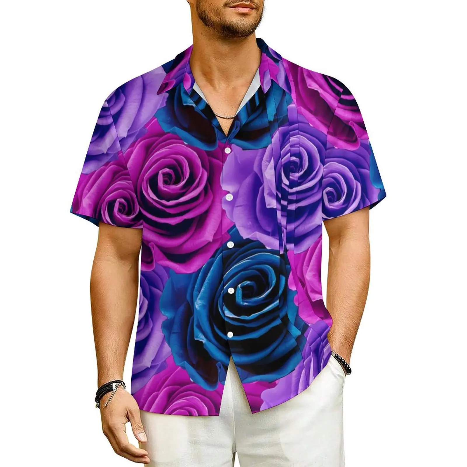 Pink And Blue Rose Hawaiian Shirt For Man Beach Flower Print Casual Shirts Short-Sleeve Y2K Street Elegant Oversized Blouses
Pink And Blue Rose Hawaiian Shirt For Man Beach Flower Print Casual Shirts Short-Sleeve Y2K Street Elegant Oversized Blouses