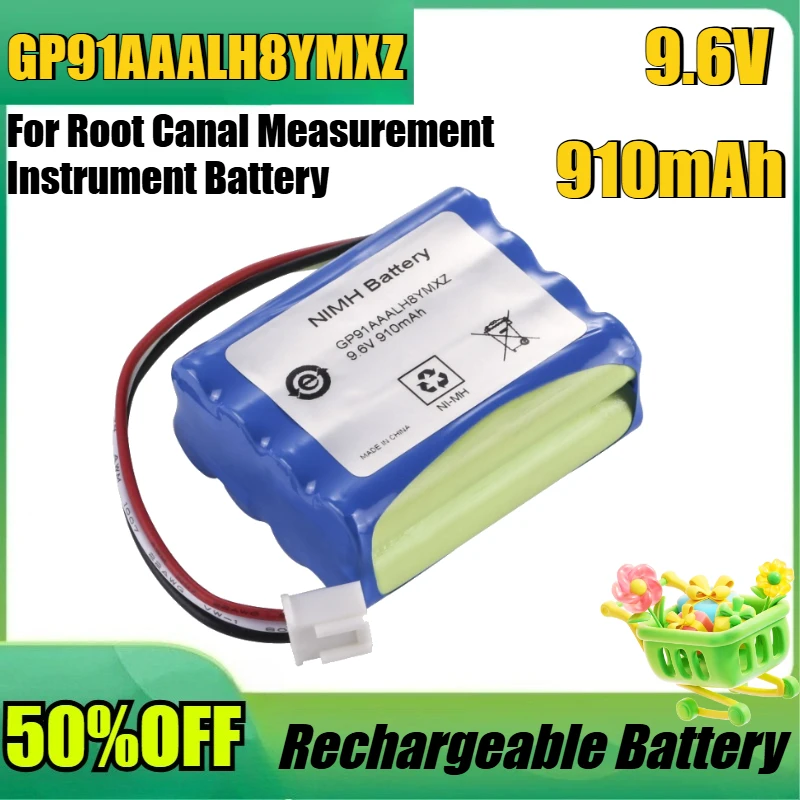 New 9.6V 910mAh GP91AAALH8YMXZ Endometer Rechargeable Lithium Battery Pack for Root Canal Measurement Instrument Battery
New 9.6V 910mAh GP91AAALH8YMXZ Endometer Rechargeable Lithium Battery Pack for Root Canal Measurement Instrument Battery