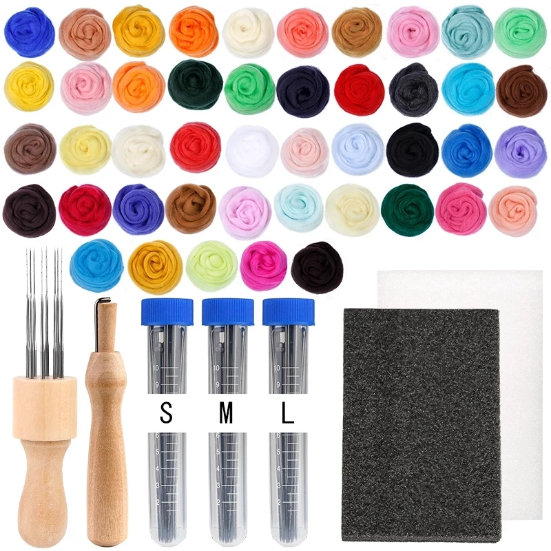 LMDZ 24/45 Colors DIY Wool Felt Kit Handmade Needle Felting Kit Starter Kit Pack Felting Fabric Materials Accessories
LMDZ 24/45 Colors DIY Wool Felt Kit Handmade Needle Felting Kit Starter Kit Pack Felting Fabric Materials Accessories