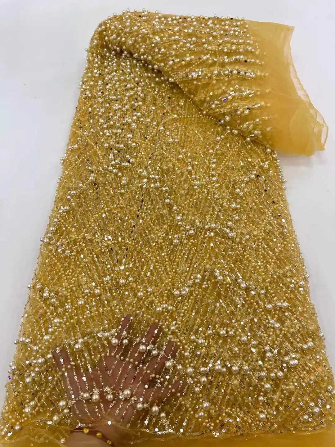 New.Heavy Design ,2025 Pearls,Beads Embroidery French Tulle Net, African Beaded Lace For Weddings, Evening Dress, Party,
New.Heavy Design ,2025 Pearls,Beads Embroidery French Tulle Net, African Beaded Lace For Weddings, Evening Dress, Party,