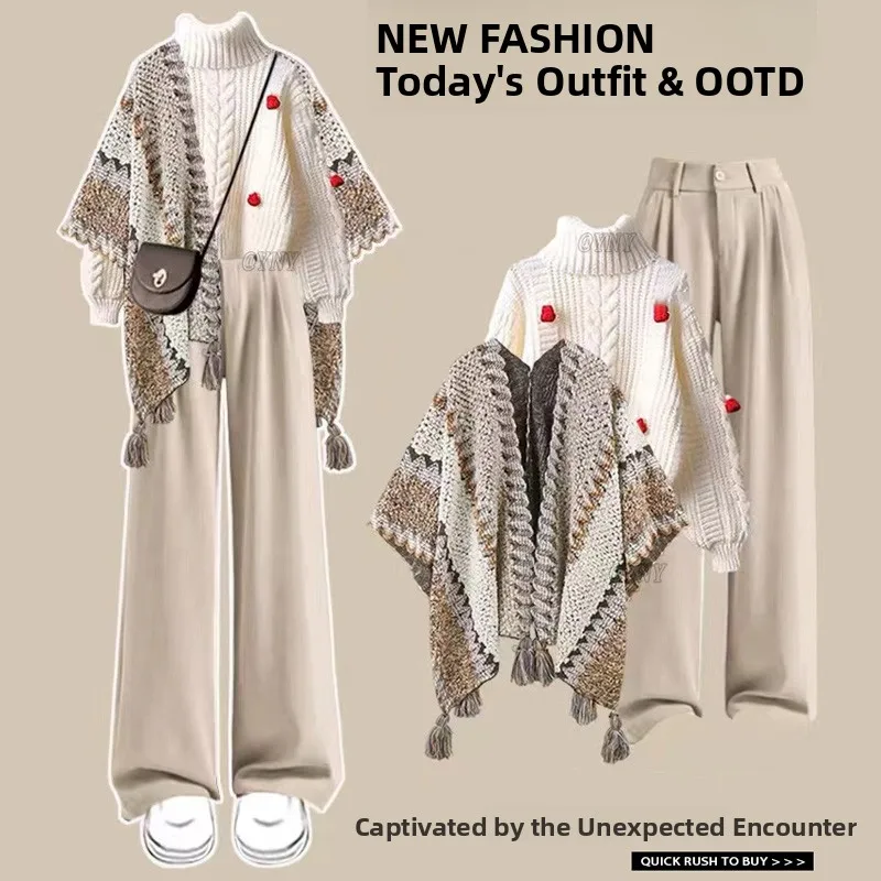 Laid-ba Sle, женский комплект ранней осени больших размеров, вязаный свитер, шитье в этническом стиле, повседневные брюки, футболка, ансамбль
Laid-ba Sle, женский комплект ранней осени больших размеров, вязаный свитер, шитье в этническом стиле, повседневные брюки, футболка, ансамбль