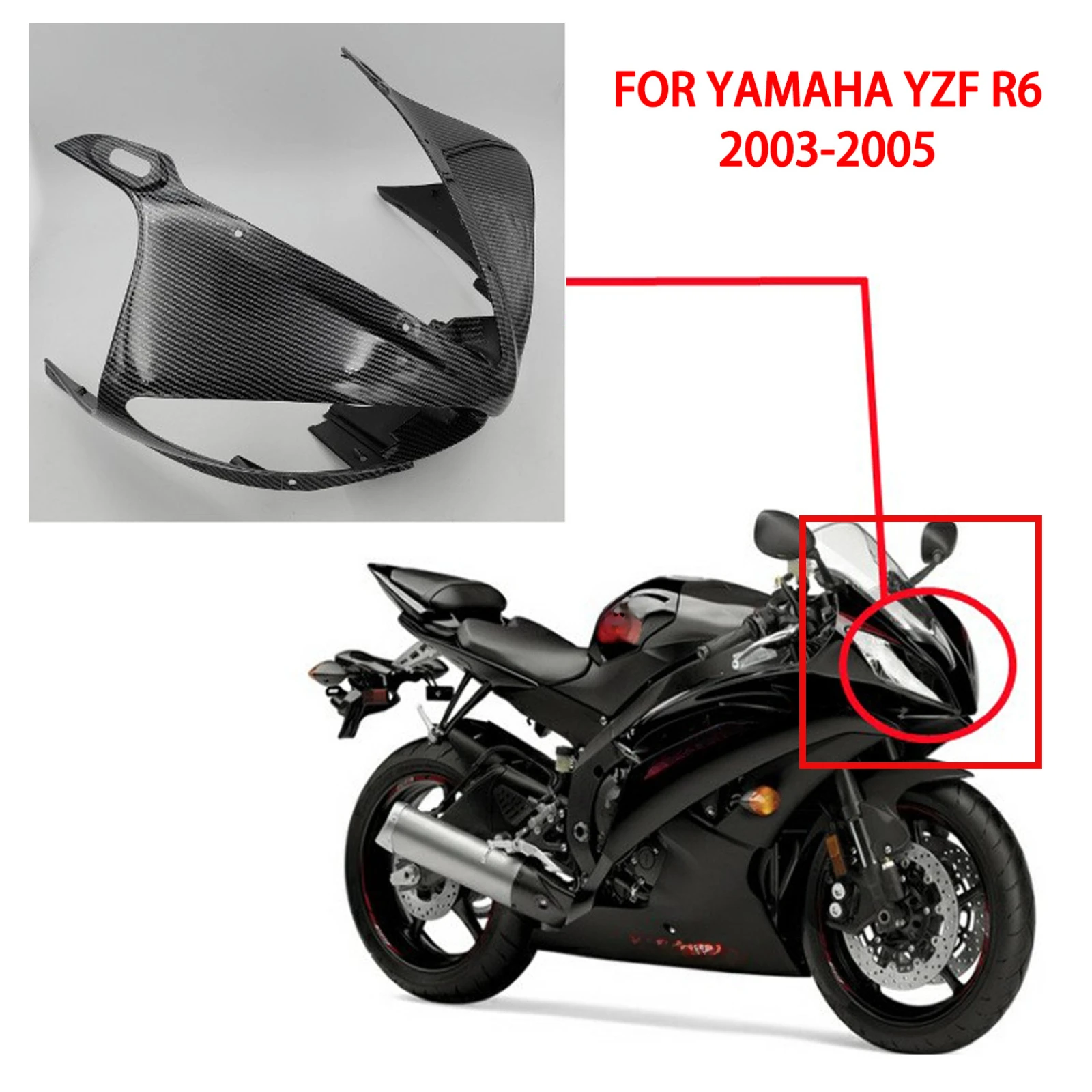 For Yamaha YZF R6 2003-2005 Motorcycle Headlight Shell Main Head Cowl Fairing Fit Front Body Fairing Cover Replacement Parts
For Yamaha YZF R6 2003-2005 Motorcycle Headlight Shell Main Head Cowl Fairing Fit Front Body Fairing Cover Replacement Parts